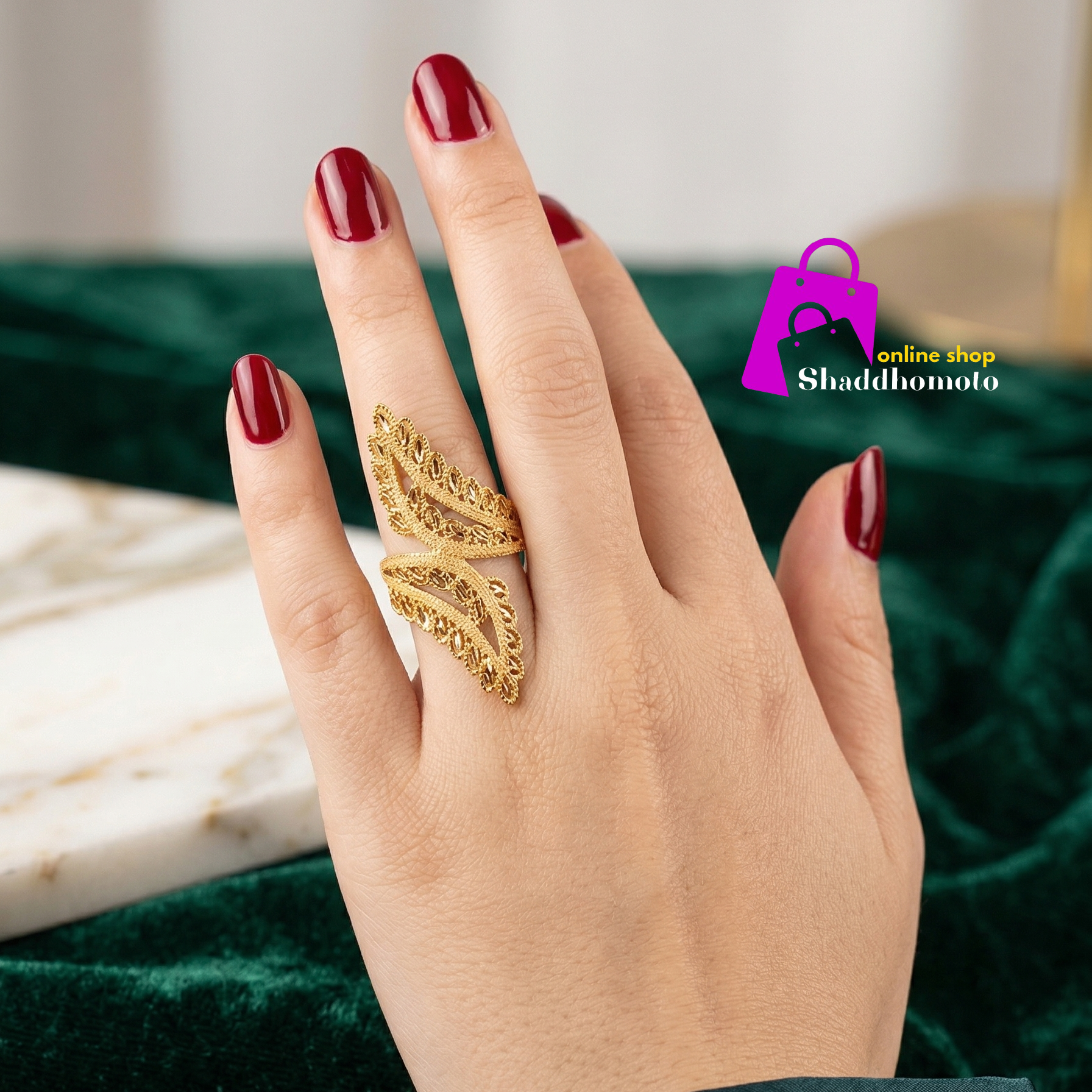 Dubai gold design finger ring 007